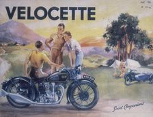 Poster advertising Velocette motor bikes, 1936
