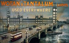 Poster advertising Wotan and Tantalum lamps, early 20th century. Creator: Unknown