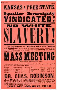 Poster against slavery in Kansas, 19th century