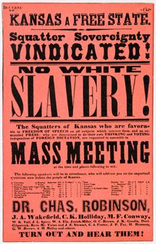 Poster against slavery in Kansas, 19th century