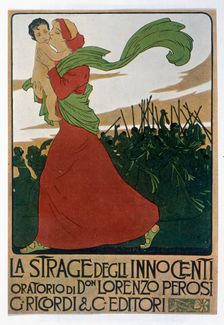 Poster announcing the oratorio The Slaughter of the Innocents 1901. Creator: Flarkoff