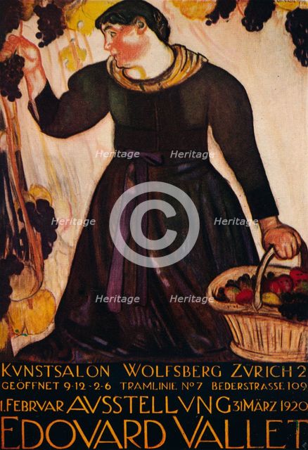 'Poster by Edouard Vallet, for his exhibition at the Wolfsberg Gallery, Zurich', 1920. Artist: Edouard Vallet.
