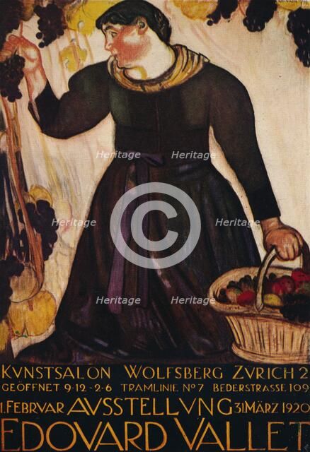 'Poster by Edouard Vallet, for his exhibition at the Wolfsberg Gallery, Zurich', 1920. Artist: Edouard Vallet.