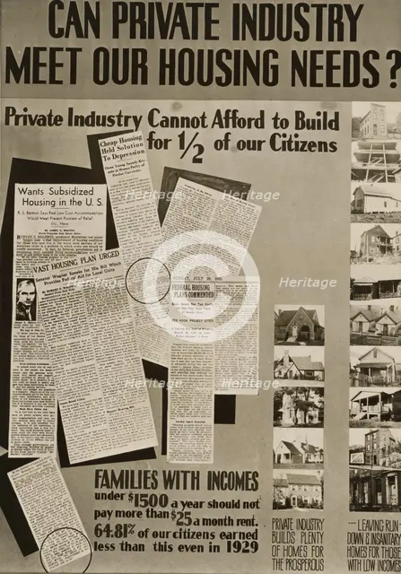 Poster by Record Section, Suburban Resettlement Administration,  1935-12. Creator: Arthur Rothstein.