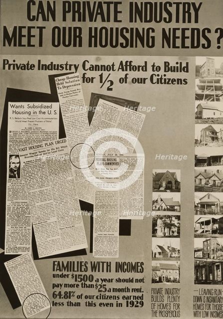 Poster by Record Section, Suburban Resettlement Administration,  1935-12. Creator: Arthur Rothstein.