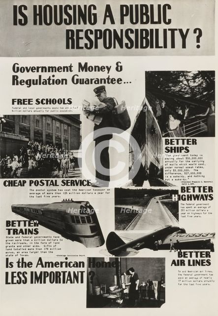 Poster by Record Section, Suburban Resettlement Administration,  1935-12. Creator: Arthur Rothstein.