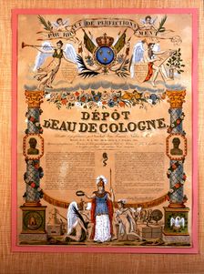 Poster Depot d'eau de cologne hand painting, Paris ca. 1823