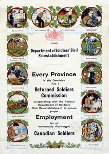 Poster, Department of Soldiers Civil Re-establishment 1918. Creator: Department of Soldiers Civil Re-establishment