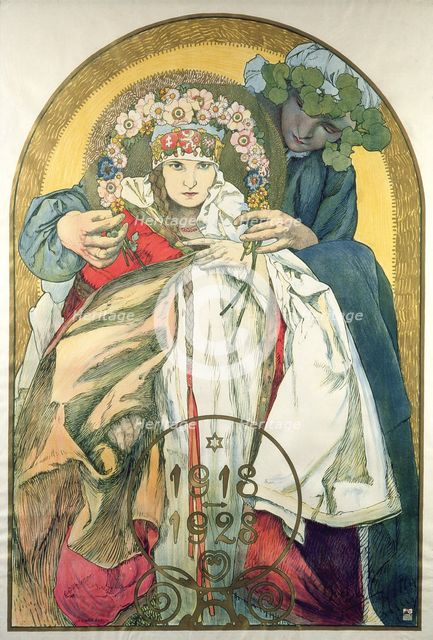 Poster for the 10th Anniversary of the Independence of the Republic of Czechoslovakia.