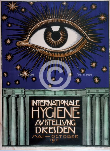 Poster for the 1911 First International Hygiene Exhibition, 1911. Artist: Stuck, Franz, Ritter von (1863-1928)