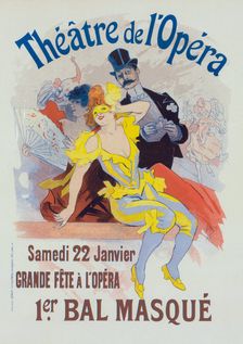 Poster for the 1er. bal masqué, la Grande Fête à l'Opéra, 22 janvier., c1898. Creator: Jules Cheret