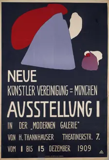 Poster for the 1st Exhibition of the Neue Künstlervereinigung München..., 1909. Creator: Kandinsky, Wassily Vasilyevich (1866-1944)
