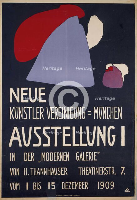 Poster for the 1st Exhibition of the Neue Künstlervereinigung München..., 1909. Creator: Kandinsky, Wassily Vasilyevich (1866-1944).