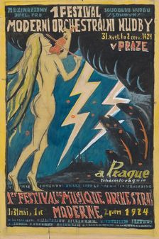 Poster for the 1st international festival of modern orchestral music, 1924. Creator: Jan Thain