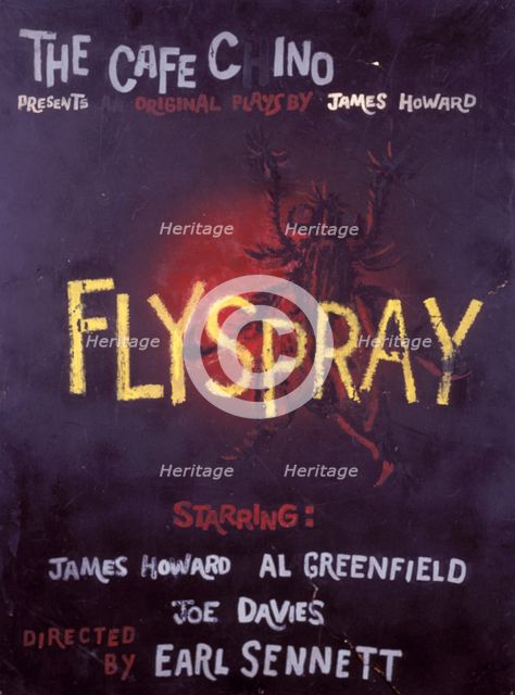 Poster for the Caffe Cino production of "Flyspray' by James Howard, c1960-06 - 1960-08. Creator: Unknown.