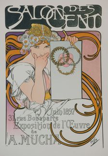 Poster for the A. Mucha's exhibition in the Salon des Cent, 1897. Creator: Mucha, Alfons Marie (1860-1939)
