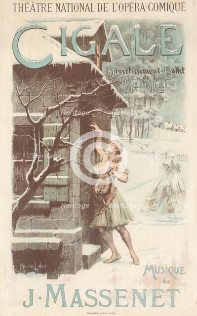Poster for the ballet "Cigale" by Jules Massenet, 1904. Creator: Leloir, Maurice (1853-1940).
