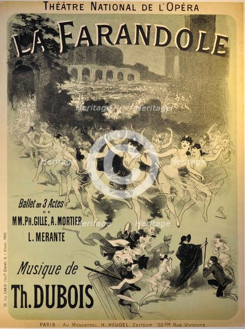Poster for the ballet La Farandole by Théodore Dubois, 1883.