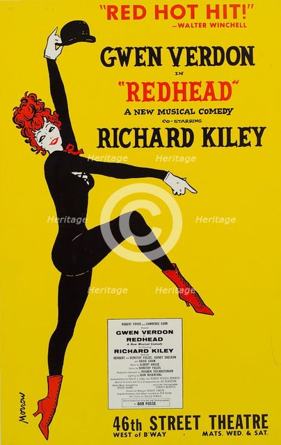 Poster for the Broadway stage production Redhead., 1959. Creator: Unknown.