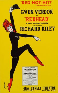 Poster for the Broadway stage production Redhead., 1959. Creator: Unknown