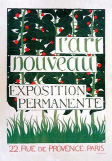 Poster for the Gallery "L'Art Nouveau", Paris, 1896. Creator: Vallotton, Felix Edouard (1865-1925)