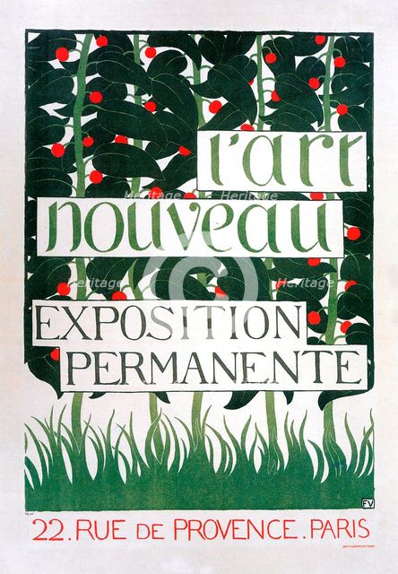 Poster for the Gallery "L'Art Nouveau", Paris, 1896.  Creator: Vallotton, Felix Edouard (1865-1925).
