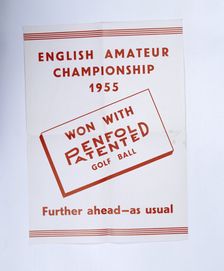 Poster for the English Amateur Championship, 1955. Creator: Unknown