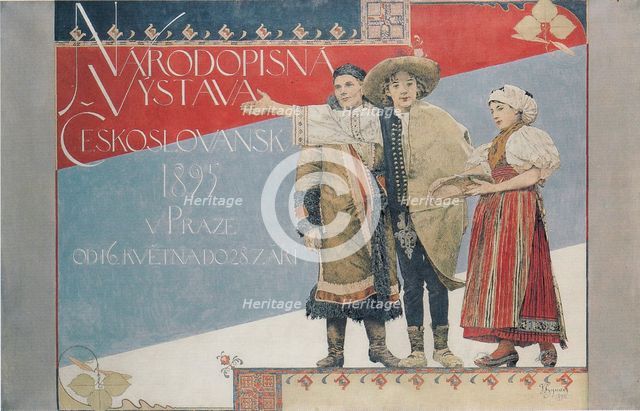 Poster for the Ethnographic Exhibition, 1894. Artist: Hynais, Vojtech (1854-1925)