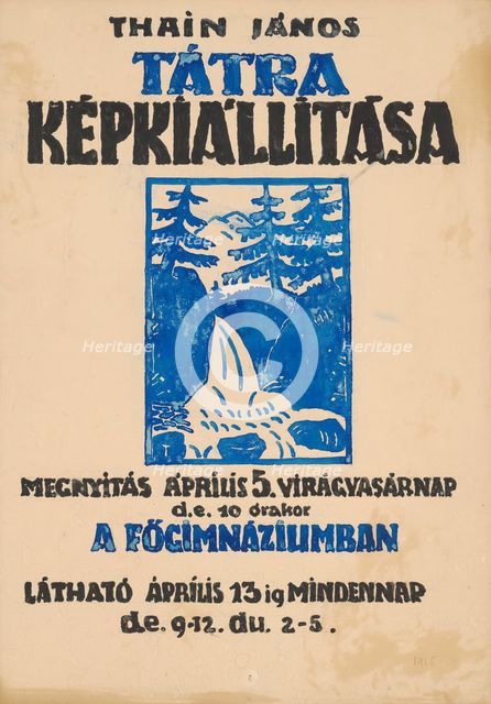 Poster for the exhibition of Tatra motifs, 1925. Creator: Jan Thain.