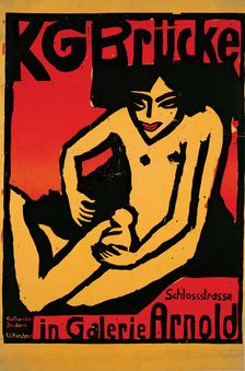 Poster for the exhibition of the artists group "Die Brücke" at the Arnold Gallery Dresden, 1910. Creator: Kirchner; Ernst Ludwig (1880-1938)