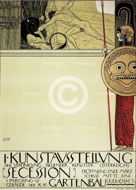 Poster for the First Art Exhibition of the Secession Art Movement, 1898. Artist: Klimt, Gustav (1862-1918)