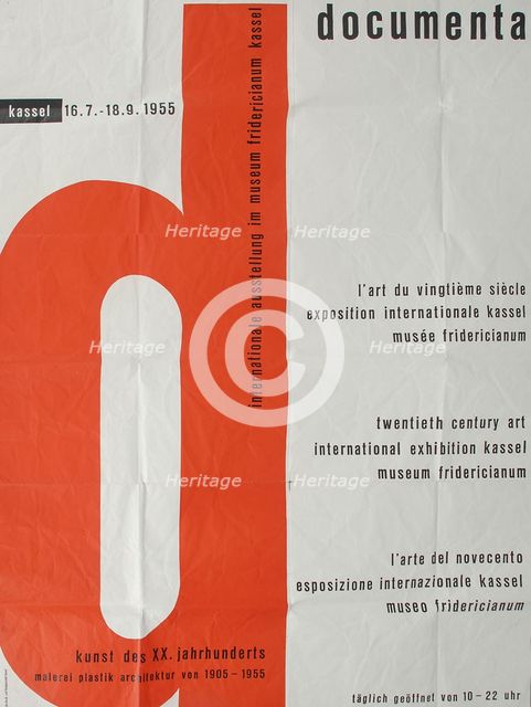 Poster for the First documenta Exhibition in 1955, 1955. Artist: Anonymous  
