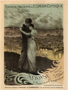 Poster for the Oper Louise by Gustave Charpentier, 1900. Artist: Rochegrosse, Georges Antoine (1859-1938)