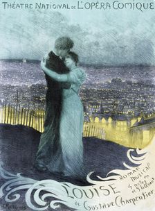 Poster for the Oper Louise by Gustave Charpentier, 1900. Creator: Rochegrosse, Georges Antoine (1859-1938)