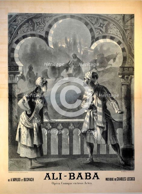 Poster for the Opéra comique Ali Baba by Charles Lecocq at the Éden-Théâtre, 28 November 1889, 188