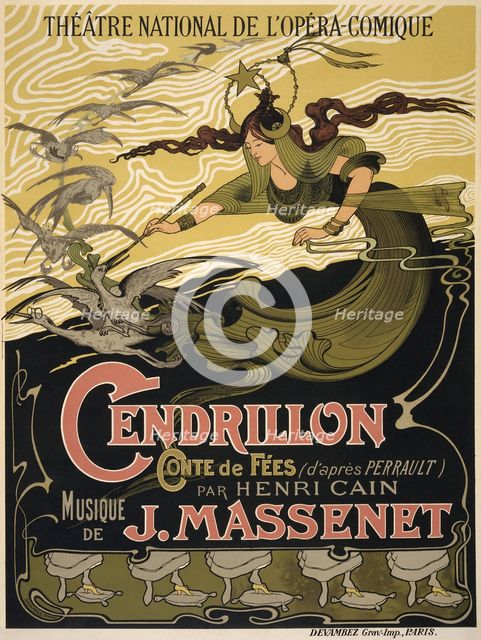 Poster for the Opera Cendrillon by Jules Massenet, 1899. Artist: Bertrand, Émile (1842-1912)