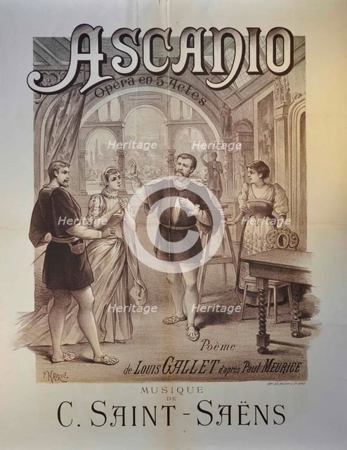 Poster for the Opera Ascanio by Camille Saint-Saëns, 1890.