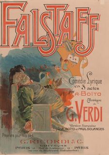 Poster for the opera Falstaff by Giuseppe Verdi, 1894. Creator: Hohenstein, Adolfo (1854-1928)