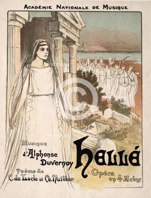 Poster for the opera Hellé by Étienne-Joseph Floquet, 1896. Creator: Steinlen, Théophile Alexandre (1859-1923).