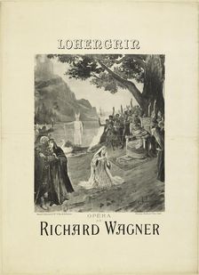 Poster for the opera Lohengrin by Richard Wagner, 1891. Creator: Rochegrosse, Georges Antoine (1859-1938)