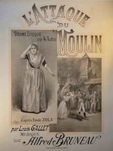 Poster for the Opera L'attaque du moulin by Alfred Bruneau, 1893