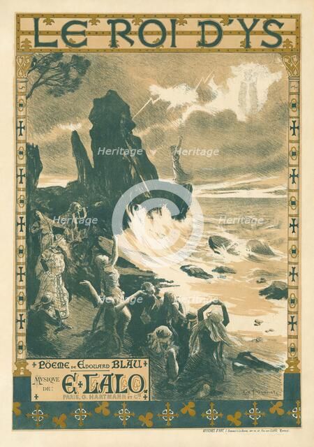 Poster for the Opera Le roi d'Ys (The King of Ys) by Édouard Lalo, 1888. Creator: Gorguet, Auguste-François (1862-1927).