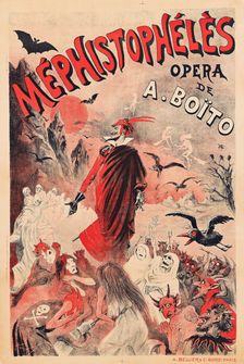 Poster for the opera "Mefistofele" by Arrigo Boito, c1895. Creator: Anon