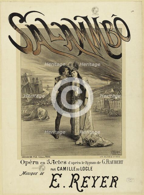 Poster for the Opera "Salammbô" by Ernest Reyer, 1892. Creator: Maurou, Paul (1848-1931).
