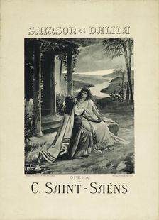 Poster for the opera Samson et Dalila by Camille Saint-Saëns, 1891. Creator: Rochegrosse, Georges Antoine (1859-1938)