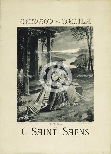 Poster for the opera Samson et Dalila by Camille Saint-Saëns, 1891. Creator: Rochegrosse, Georges Antoine (1859-1938).