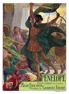 Poster for the Opera Pénélope by Gabriel Fauré, 1913. Creator: Rochegrosse, Georges Antoine (1859-1938)