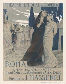 Poster for the Opera Roma by Jules Massenet, 1912. Creator: Rochegrosse, Georges Antoine (1859-1938)
