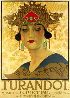 Poster for the opera Turandot at the Teatro alla Scala, 1926