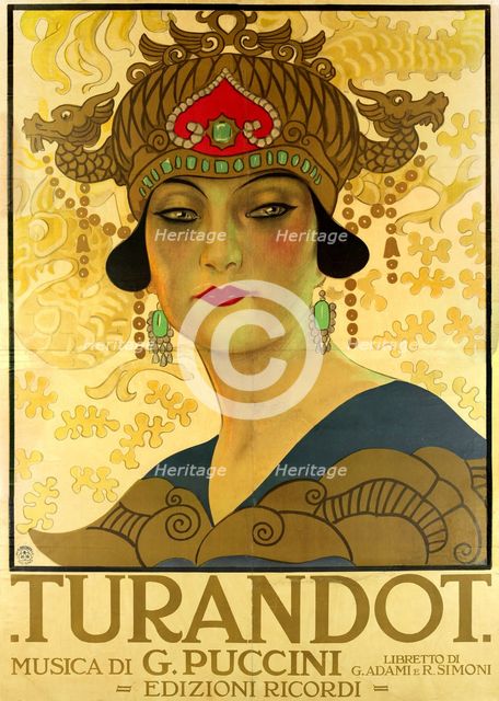 Poster for the opera Turandot at the Teatro alla Scala, 1926.